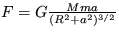 $F = G\frac{Mma}{(R^2+a^2)^{3/2}}$