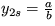 $y_ {2s}= \frac {a }{b } $